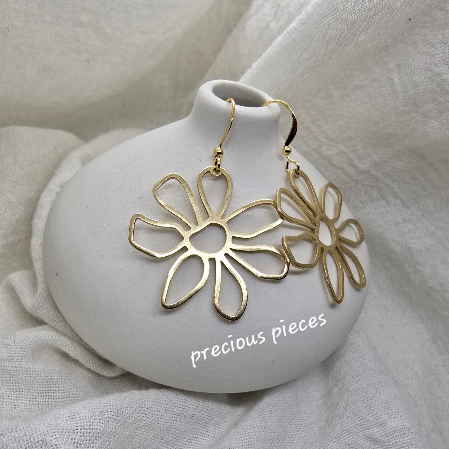 Brass Flower Earrings