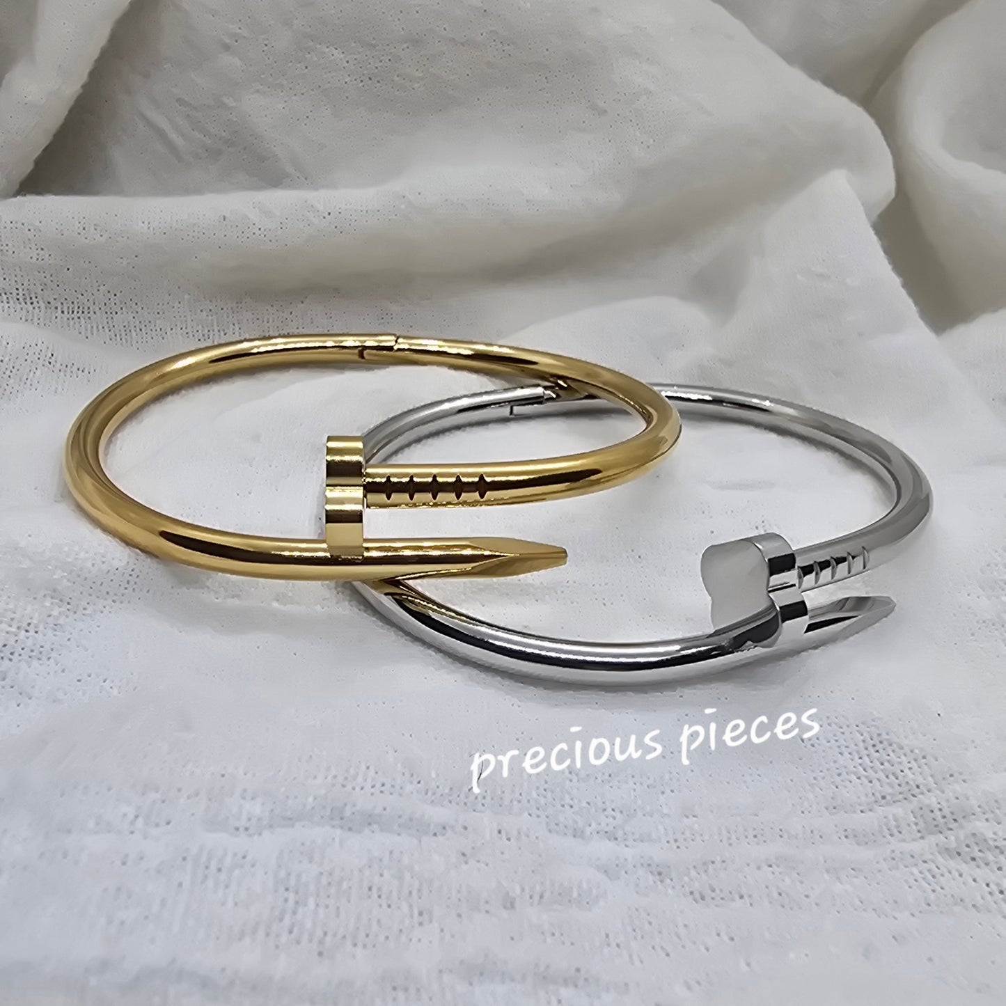 Floral Nail Bangle Bracelet