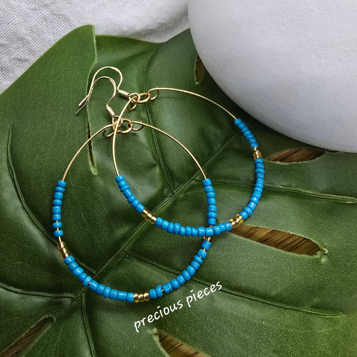Glass Seed Bead Hoop Earrings (click for more options)