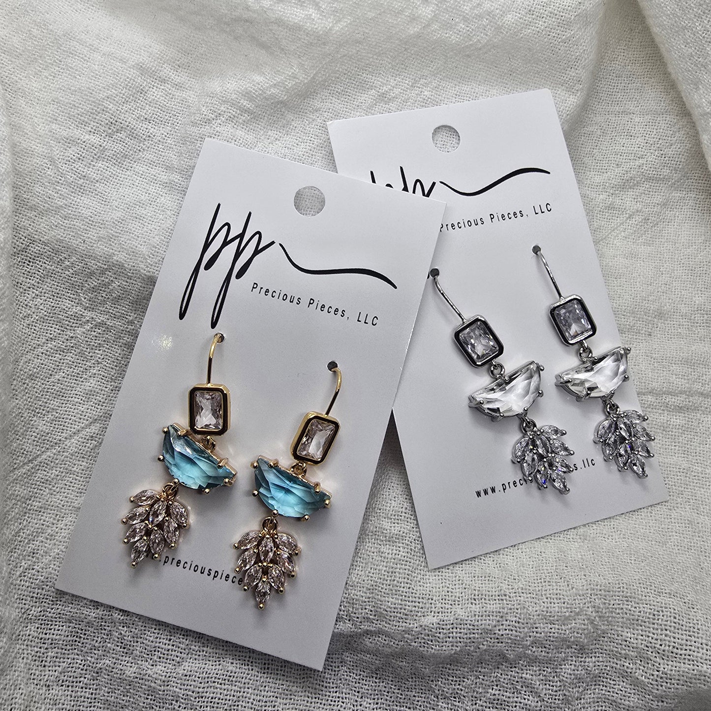 Cubic Zirconia Leaf Earrings (click for more options)