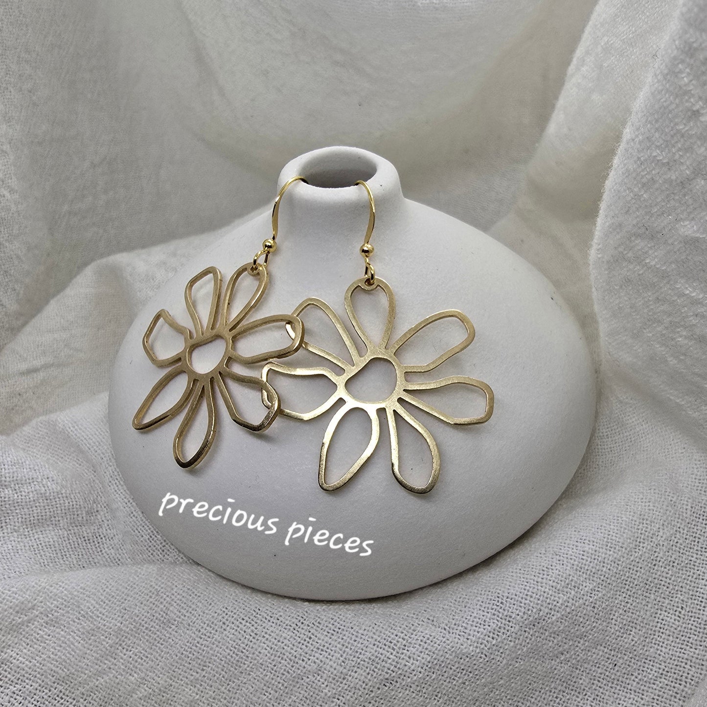 Brass Flower Earrings