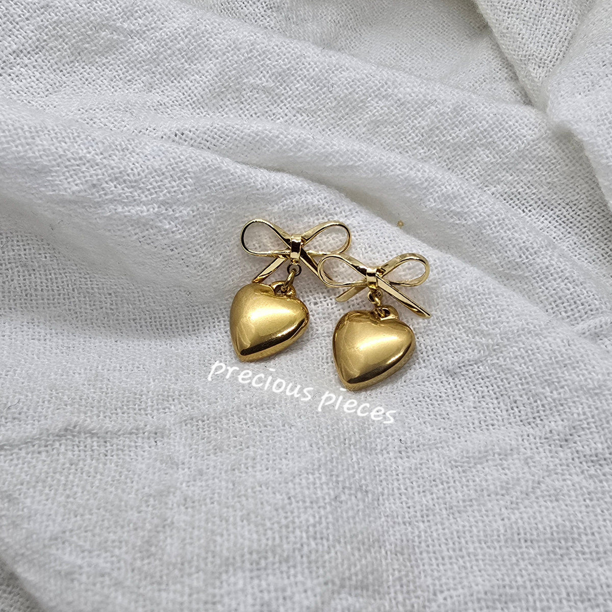 Bow Heart Earrings