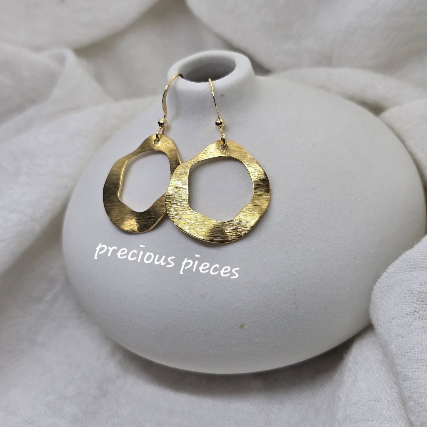 Brass Wavy Dangle Earrings