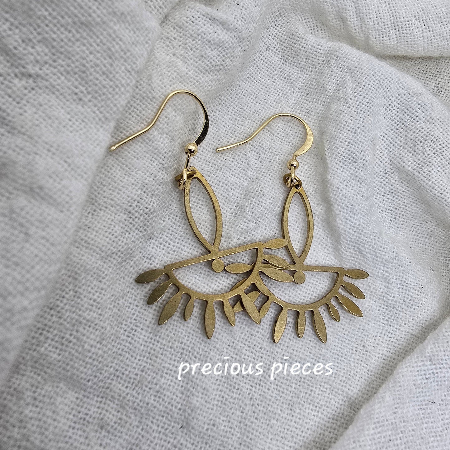 Brass Evil Eye Earrings