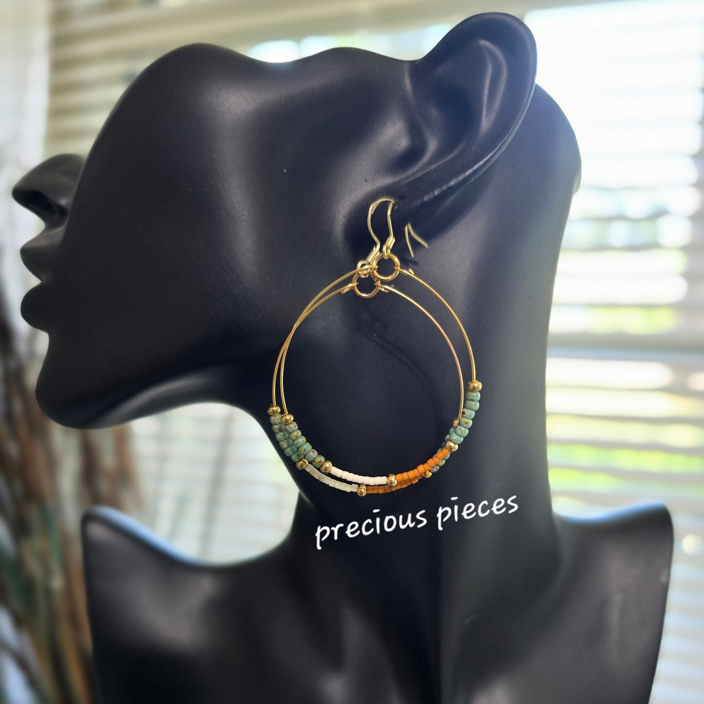 Glass Seed Bead Hoop Earrings (click for more options)