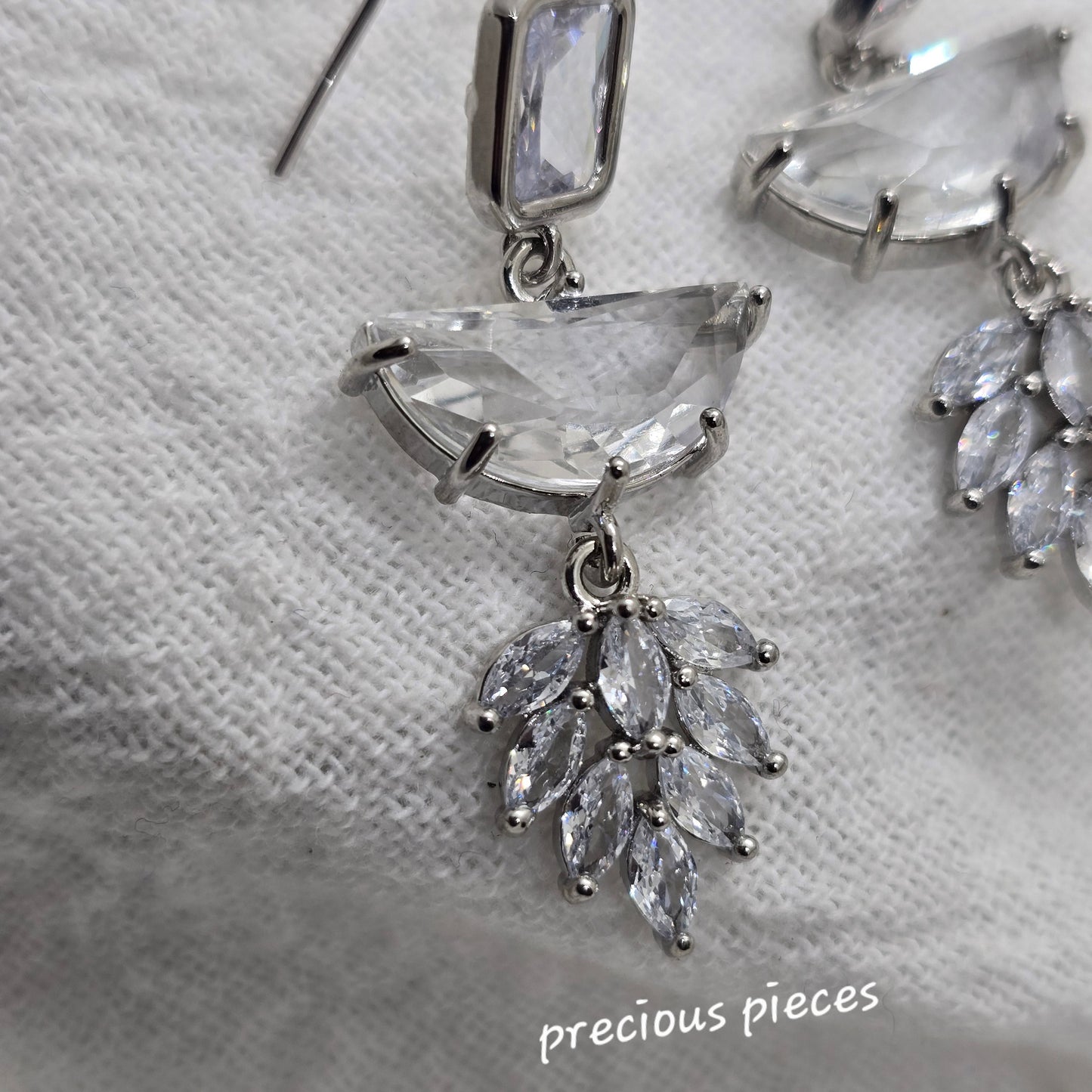 Cubic Zirconia Leaf Earrings (click for more options)