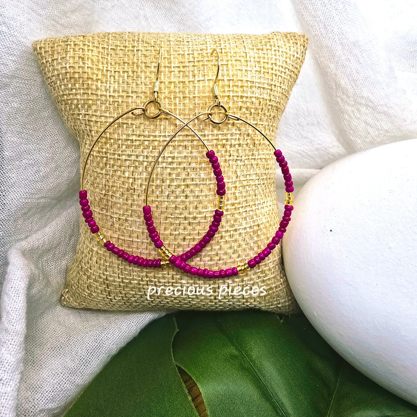 Glass Seed Bead Hoop Earrings (click for more options)
