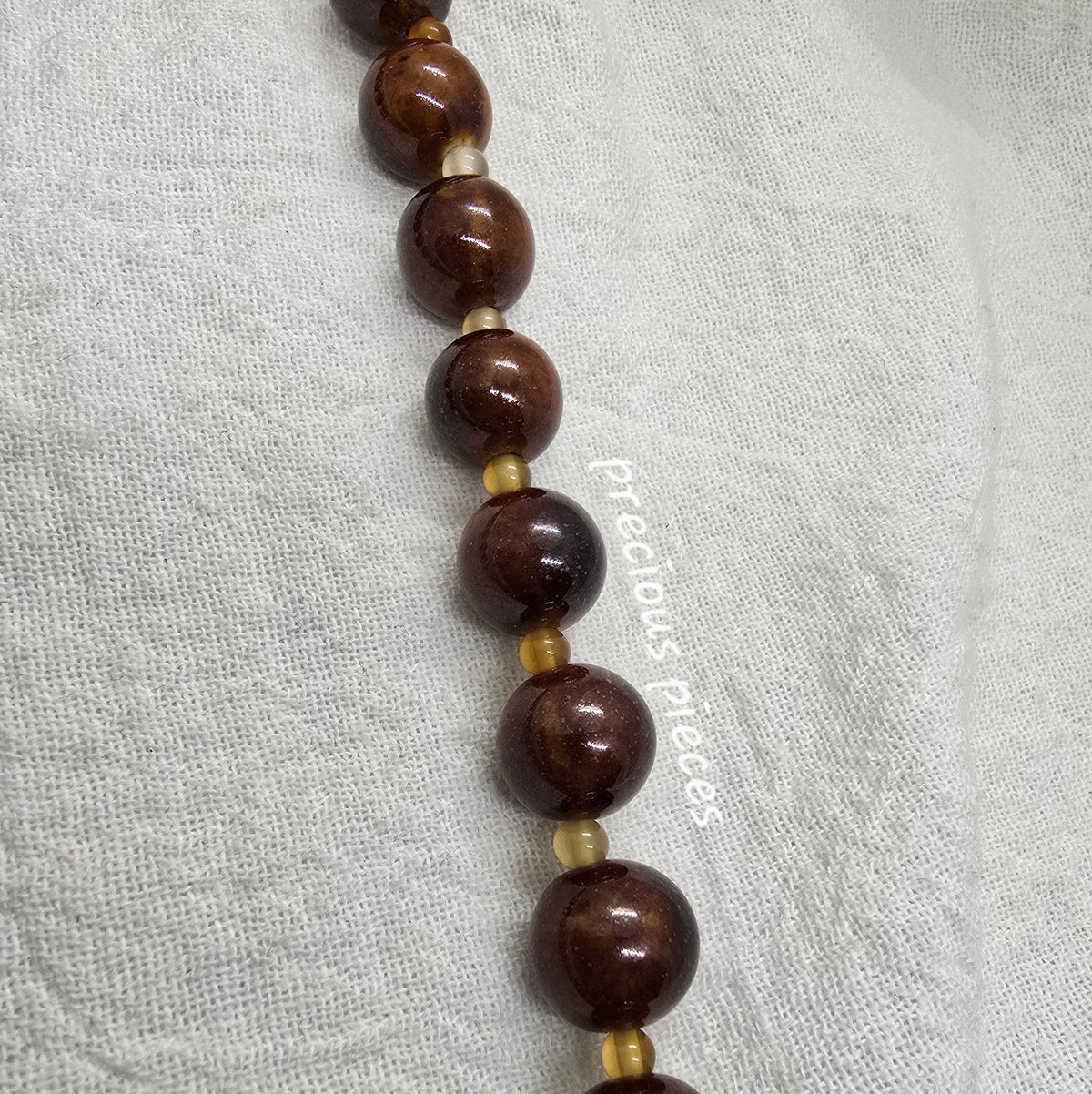 Amber Ceramic Beaded Necklace