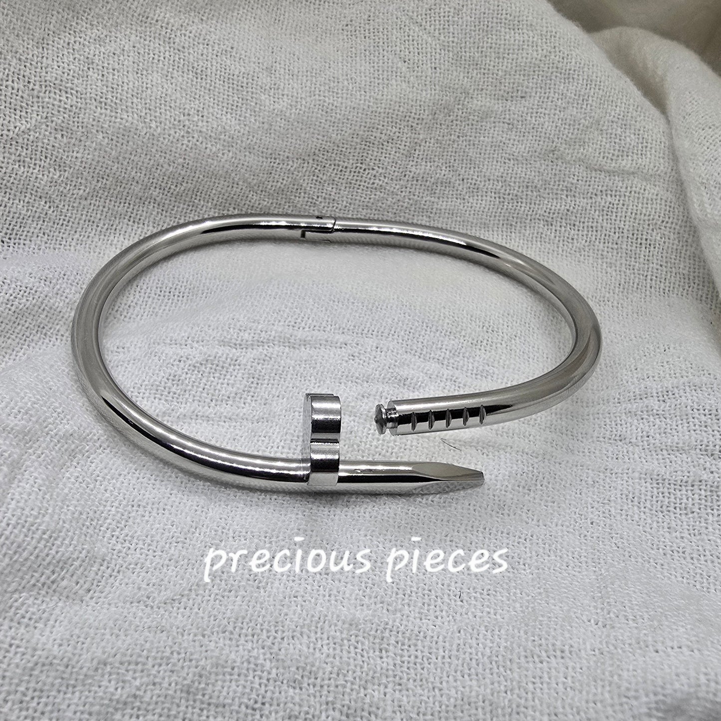 Floral Nail Bangle Bracelet