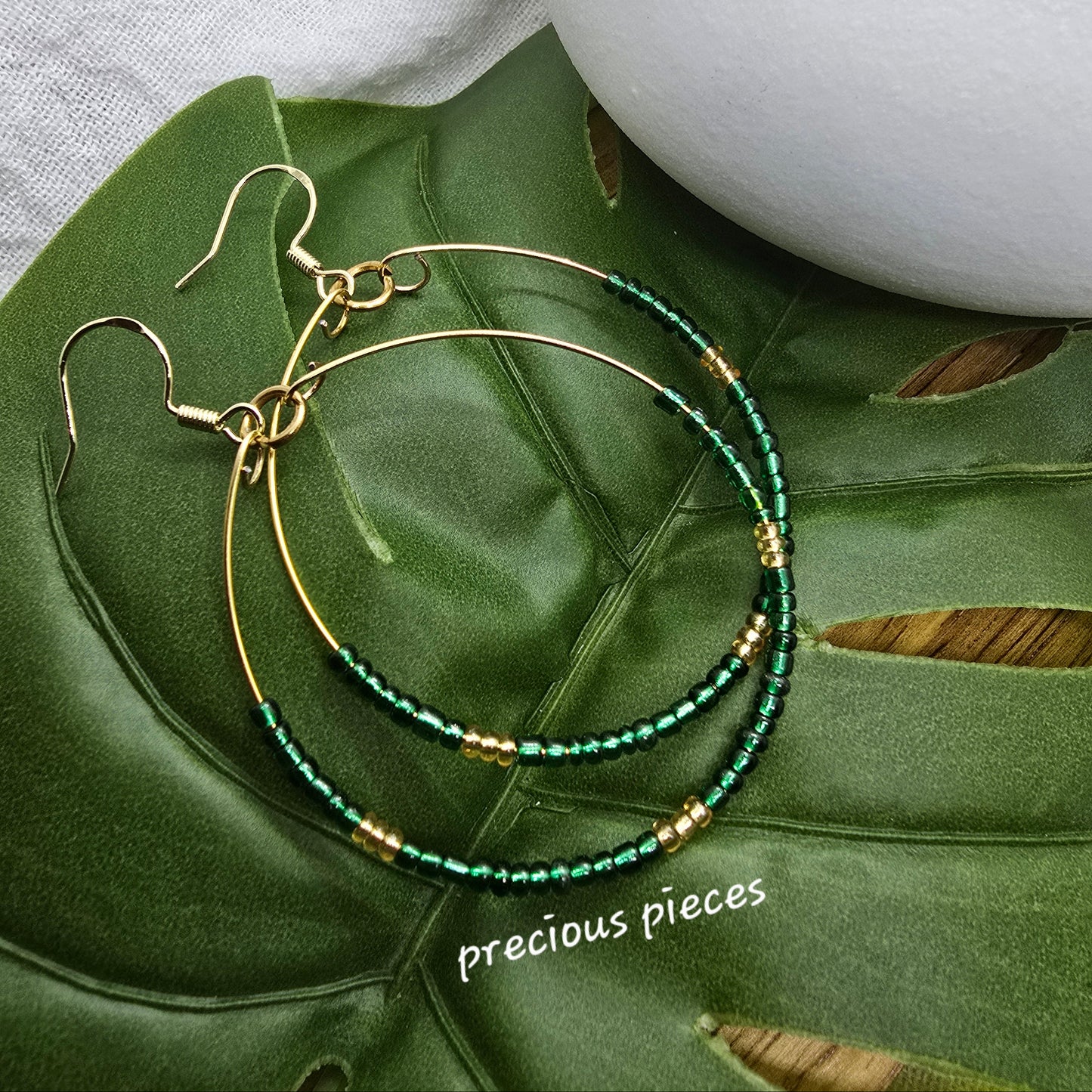 Glass Seed Bead Hoop Earrings (click for more options)