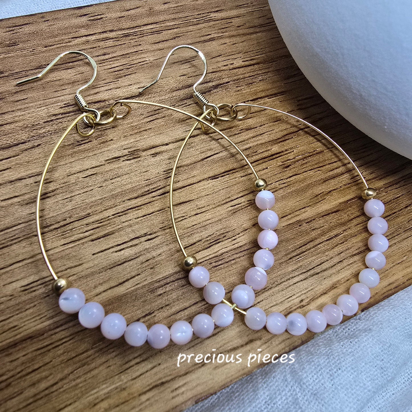Rose Quartz Hoop Earrings