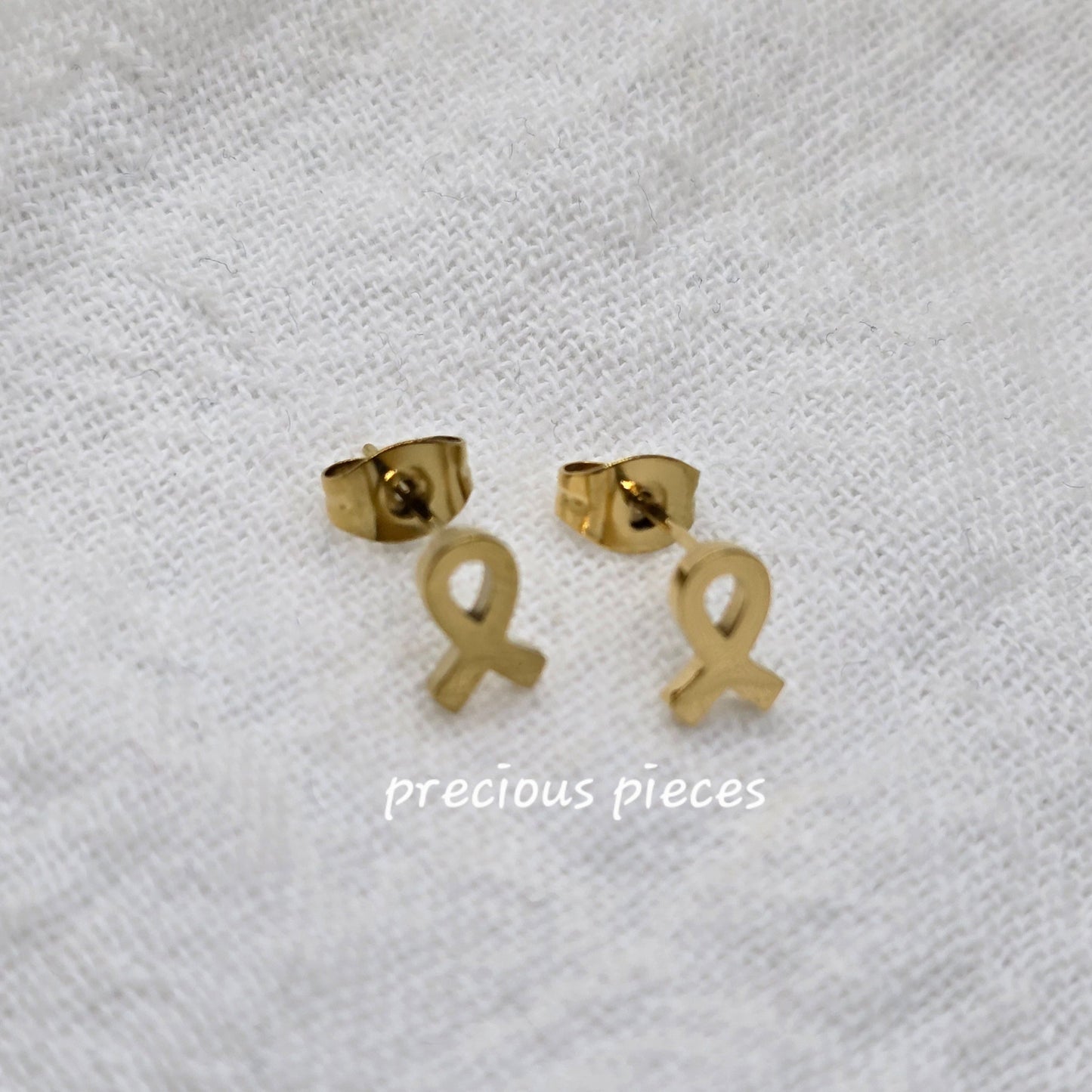 Cancer Awareness Ribbon Stud Earrings