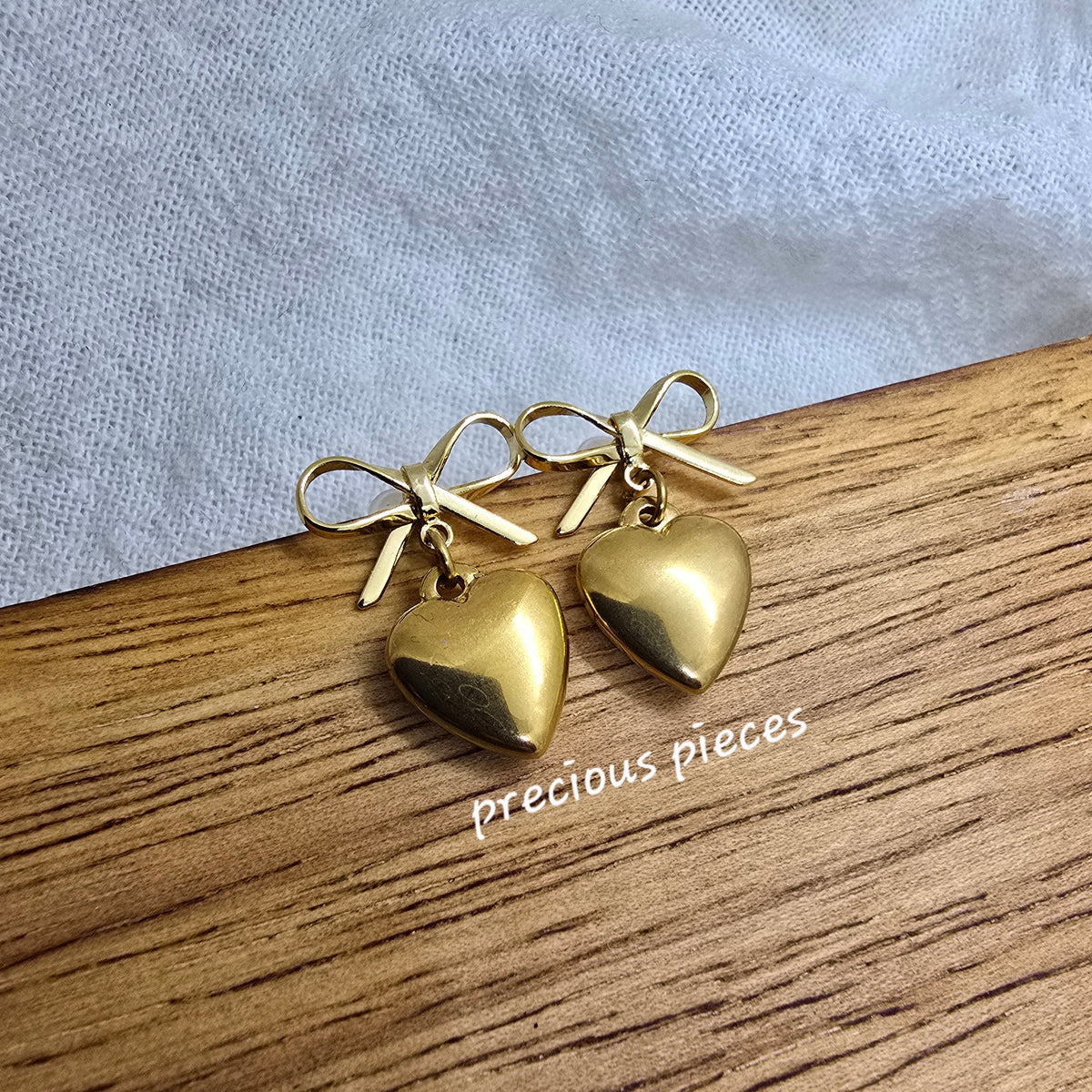 Bow Heart Earrings