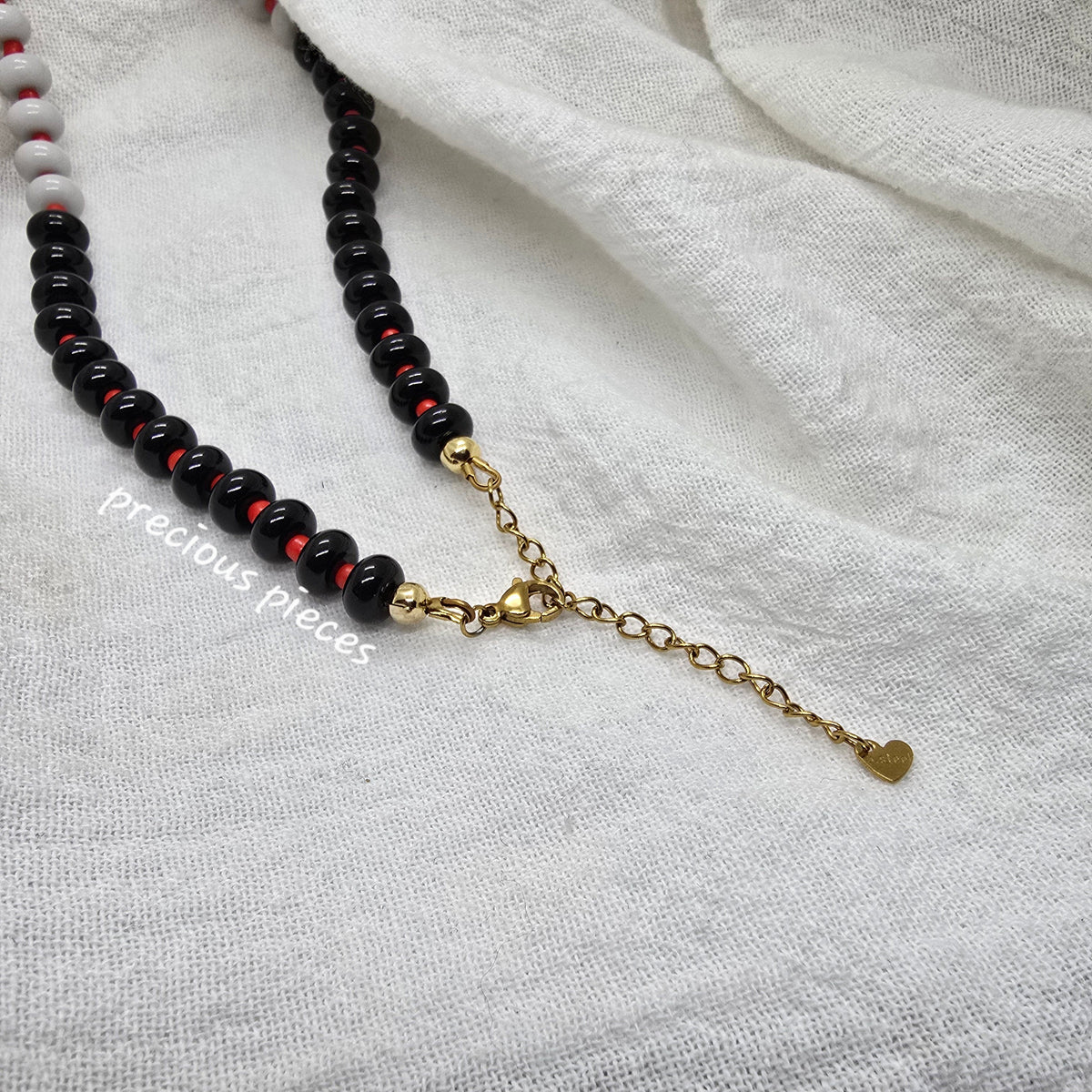 Red Heart Beaded Necklace