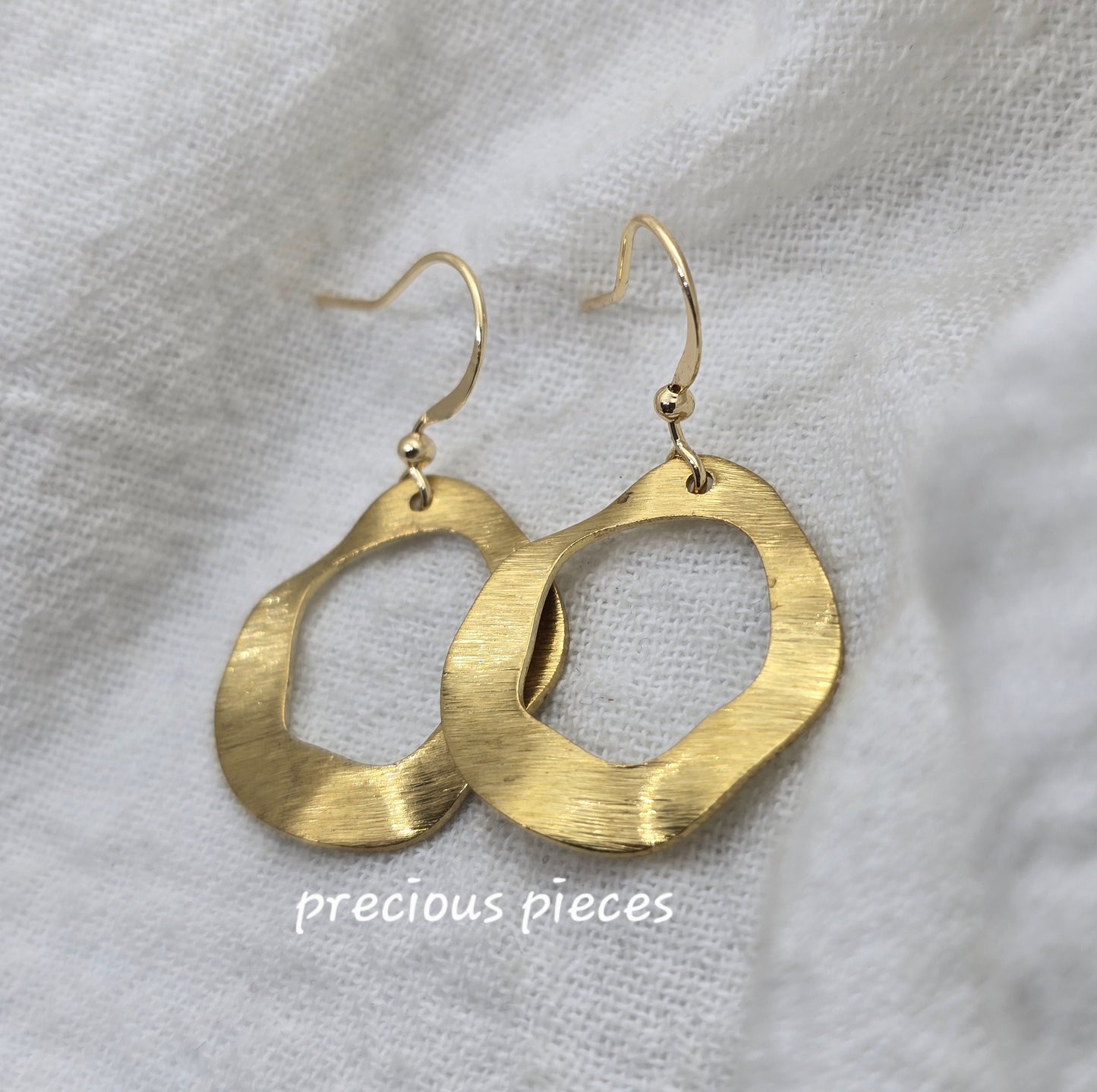 Brass Wavy Dangle Earrings