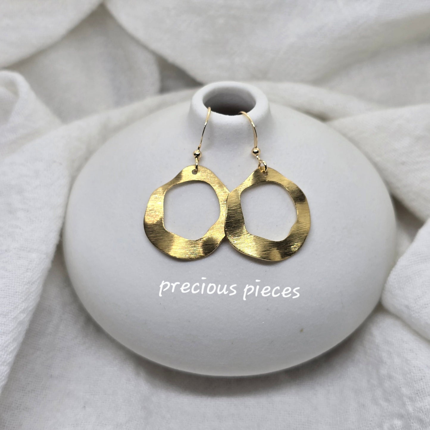 Brass Wavy Dangle Earrings