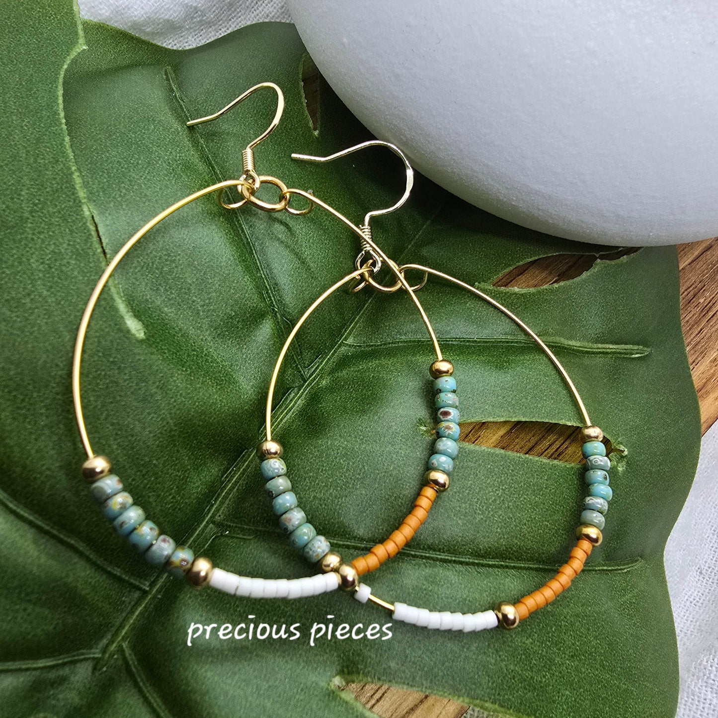 Glass Seed Bead Hoop Earrings (click for more options)