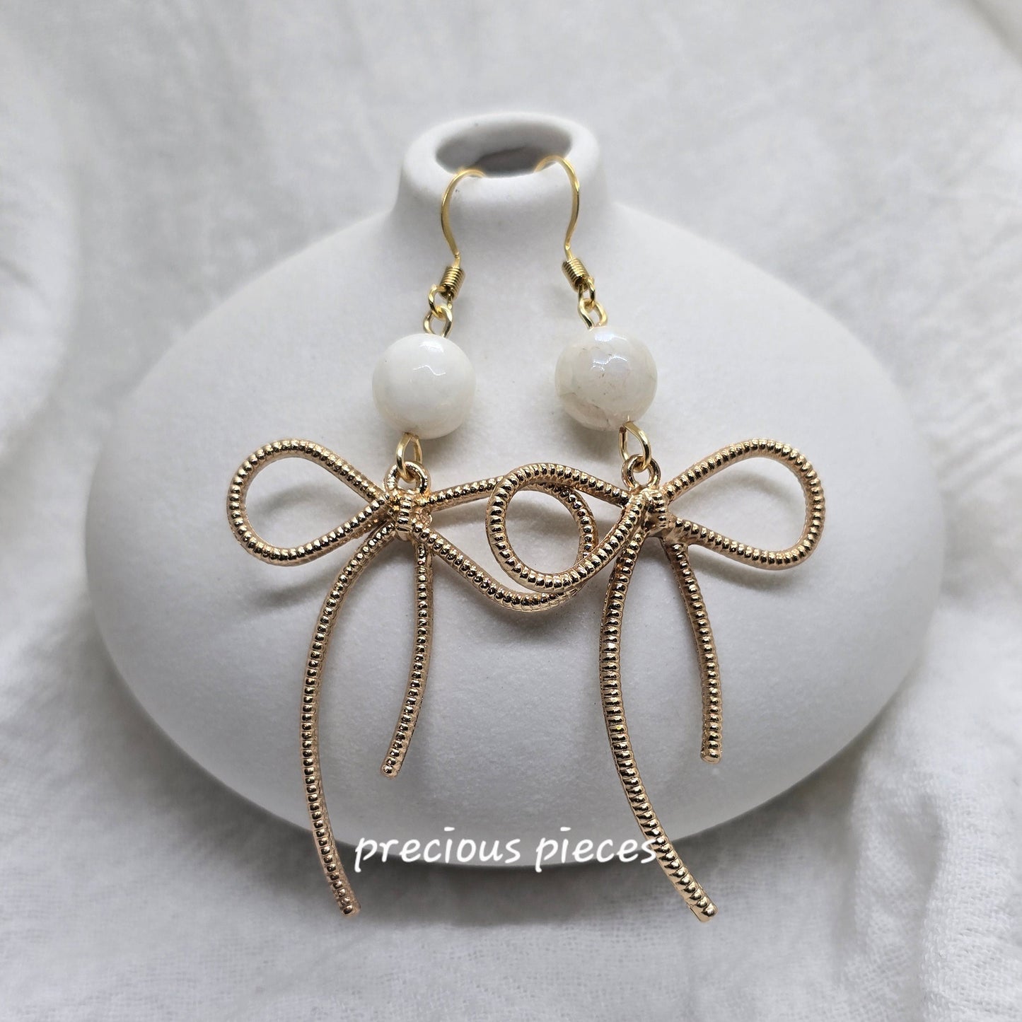 Gold Oversized Bow Earrings