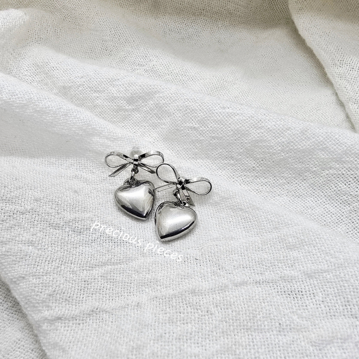 Bow Heart Earrings