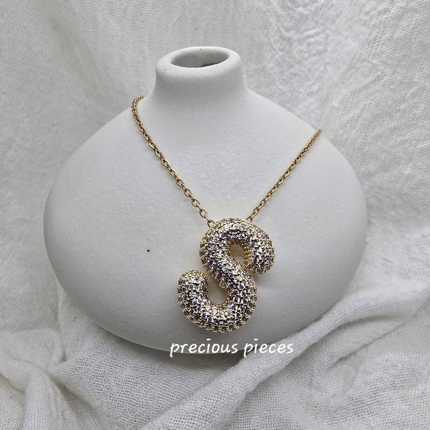 Rhinestone Initial Necklace (click for more options)