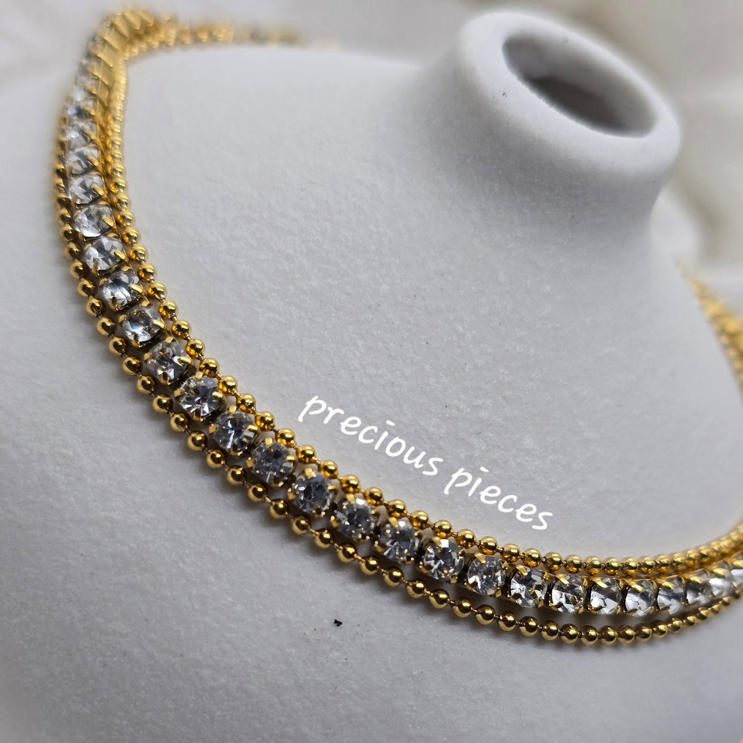 Rhinestone and Shotbead Chain Anklet (click for more options)