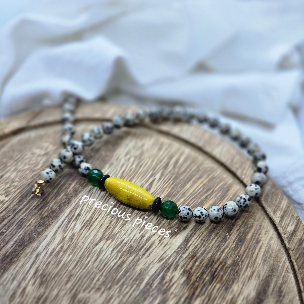 Bohemian Dalmatian Beaded Necklace