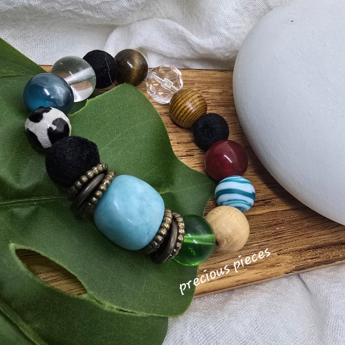 One of A Kind Jasper Mixed Beaded Bracelet