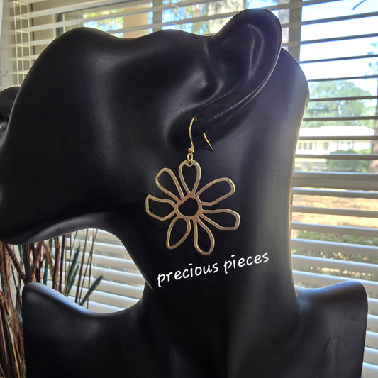 Brass Flower Earrings