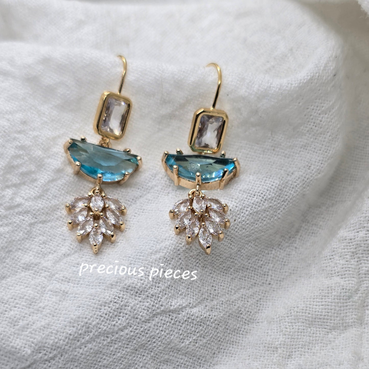 Cubic Zirconia Leaf Earrings (click for more options)