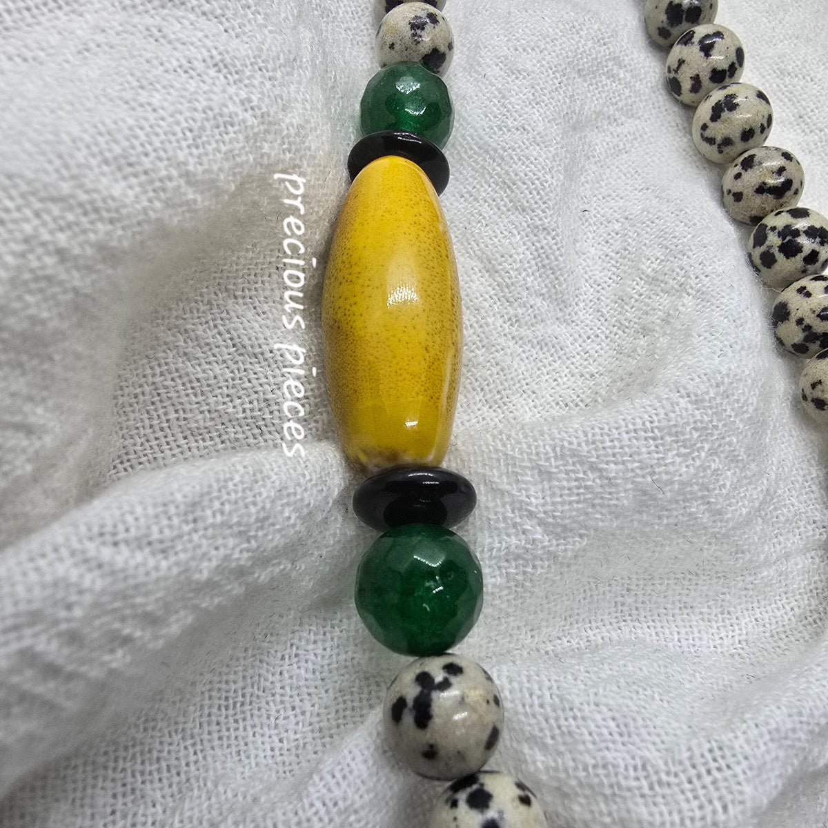 Bohemian Dalmatian Beaded Necklace
