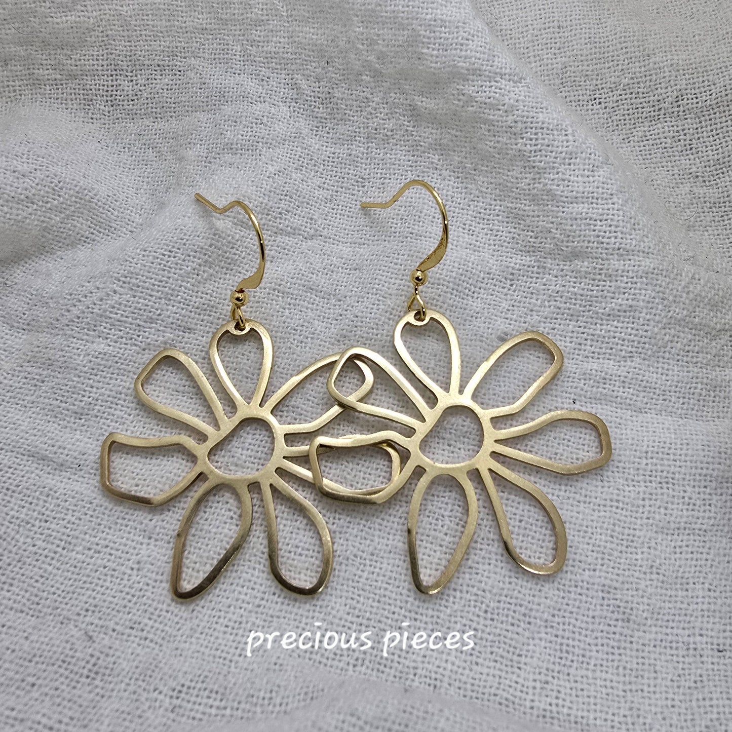 Brass Flower Earrings