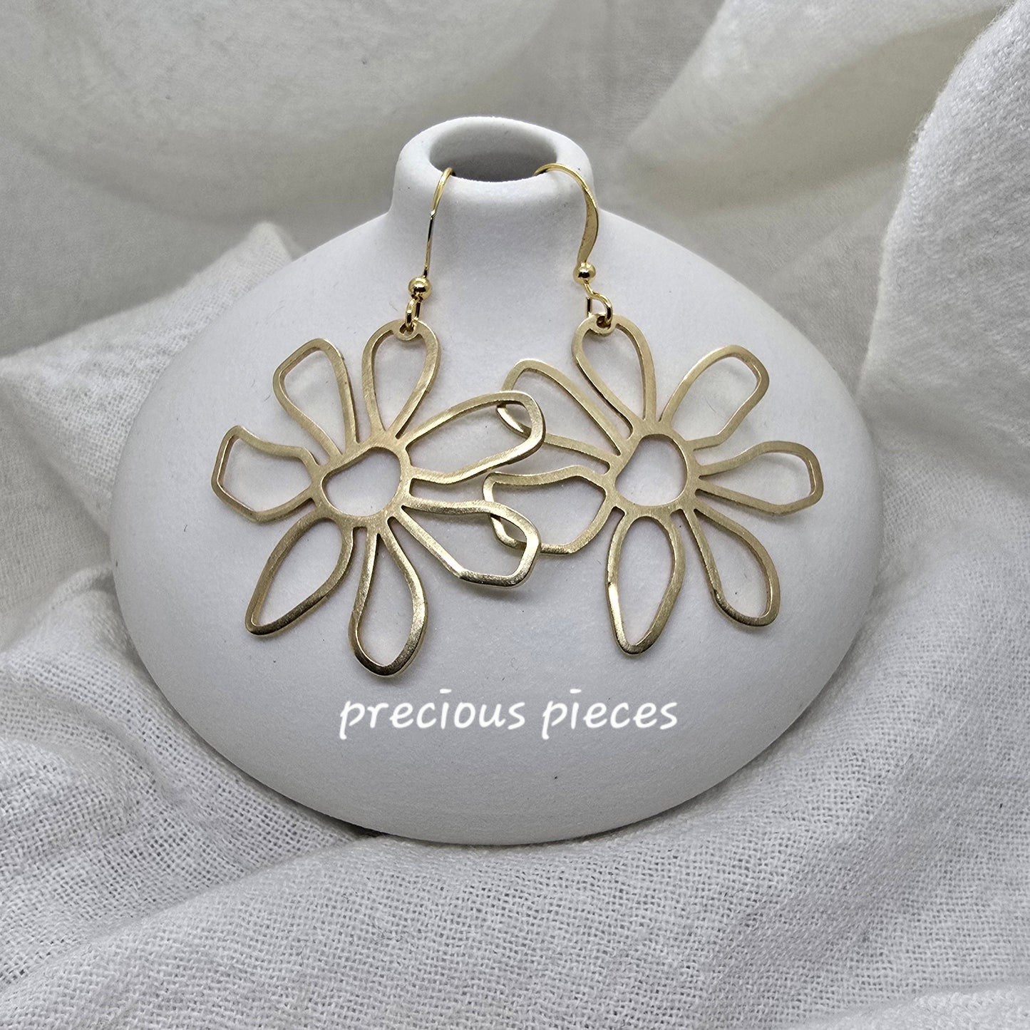 Brass Flower Earrings