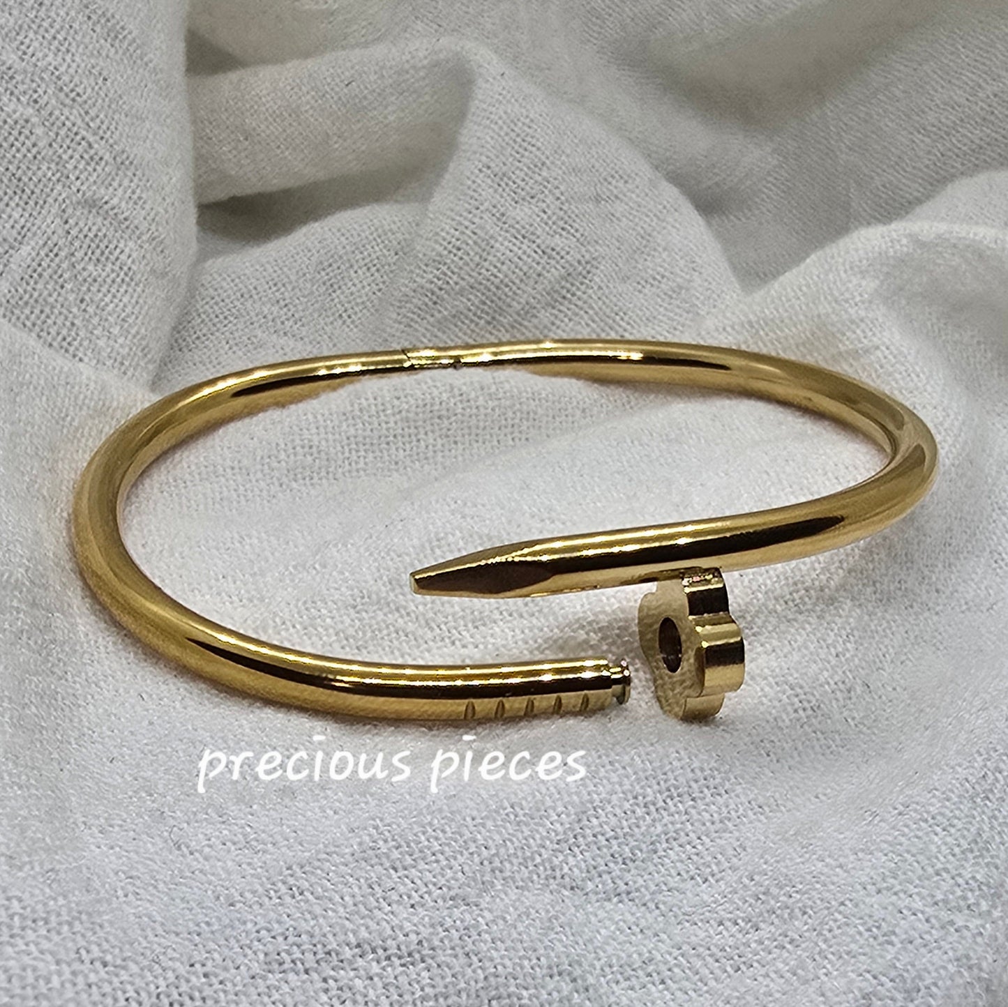 Floral Nail Bangle Bracelet