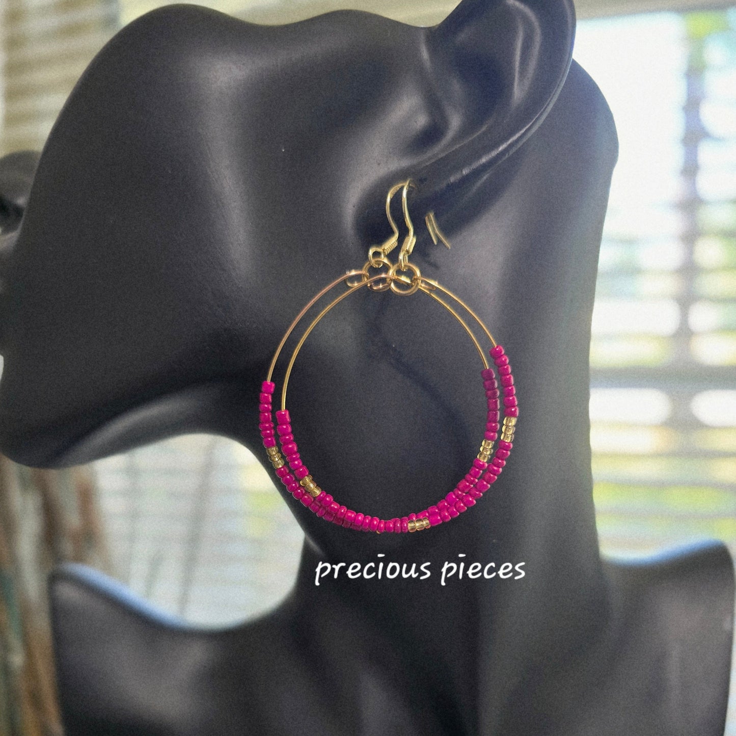 Glass Seed Bead Hoop Earrings (click for more options)