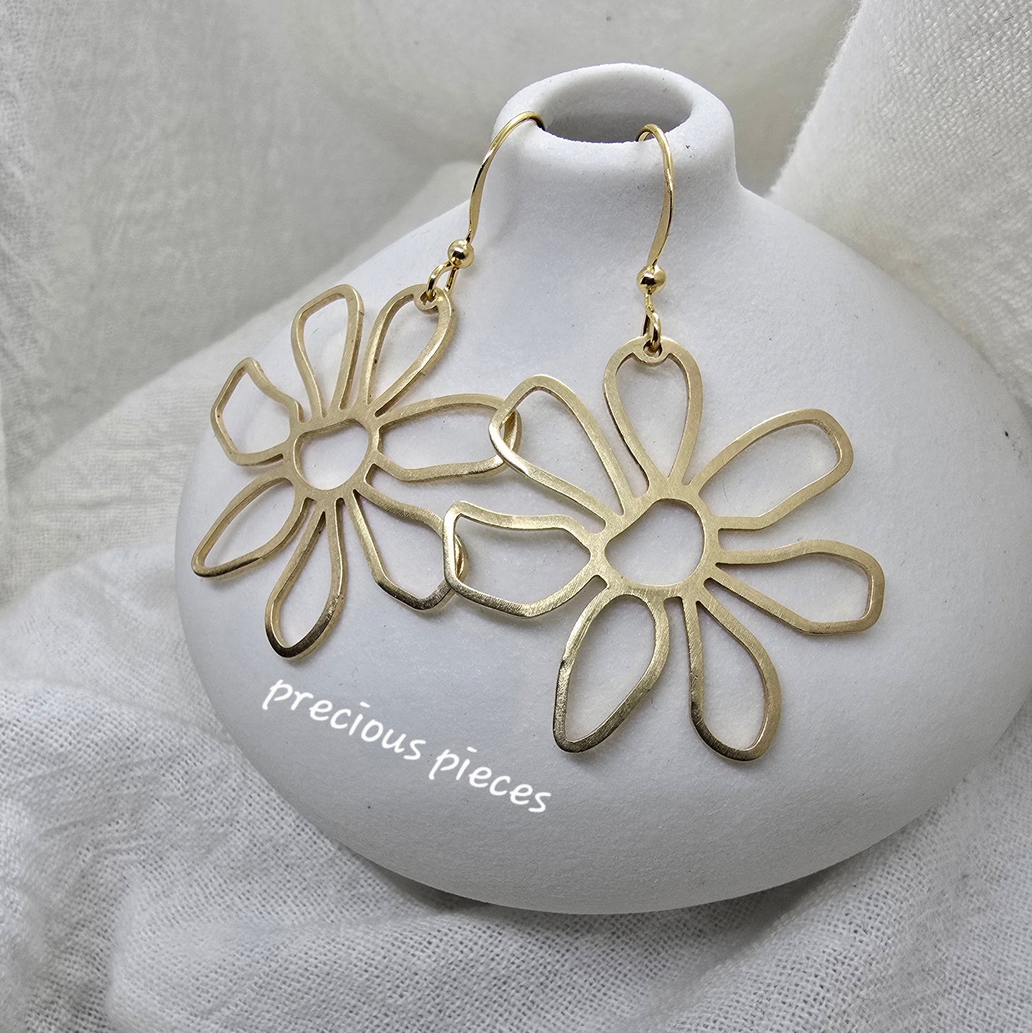 Brass Flower Earrings