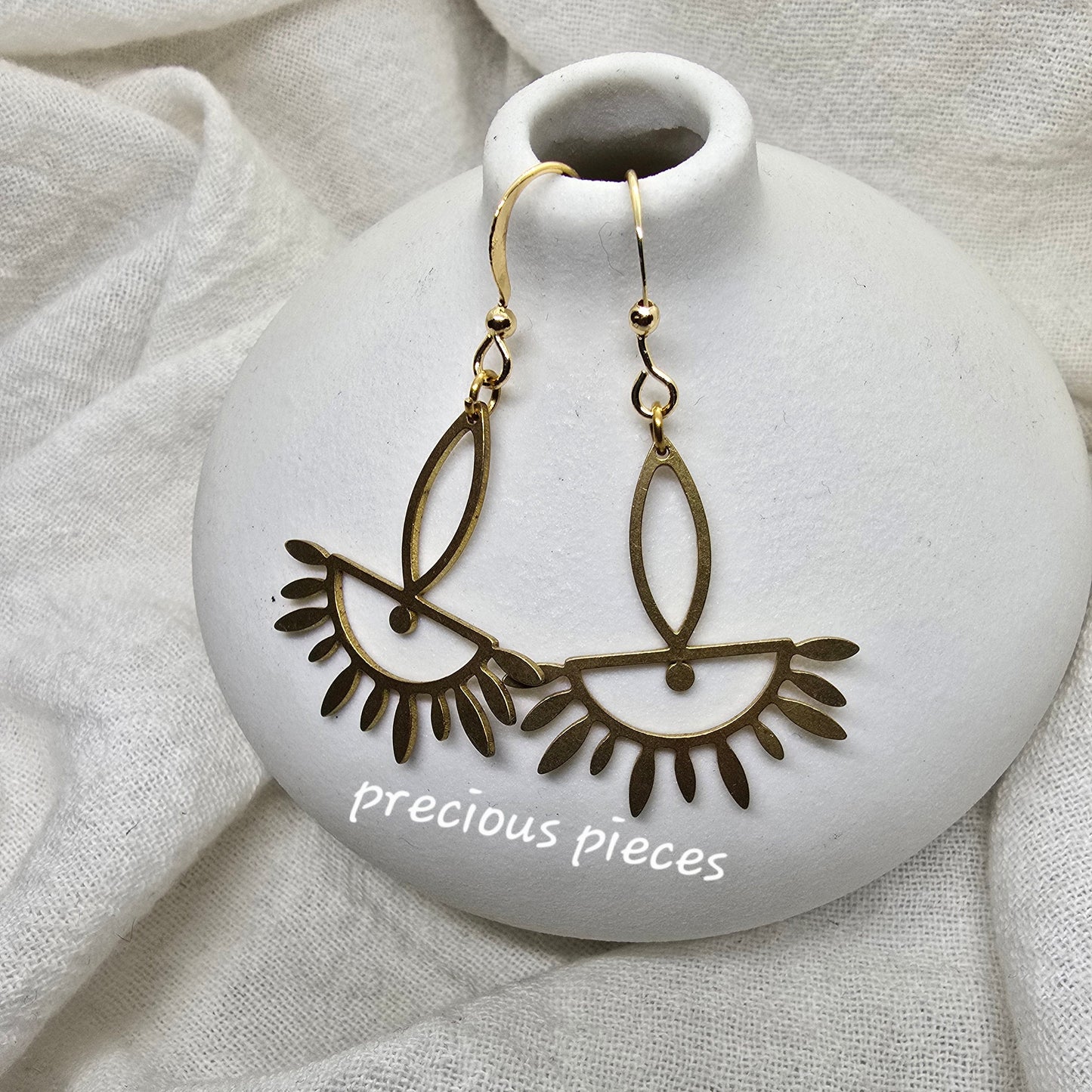 Brass Evil Eye Earrings