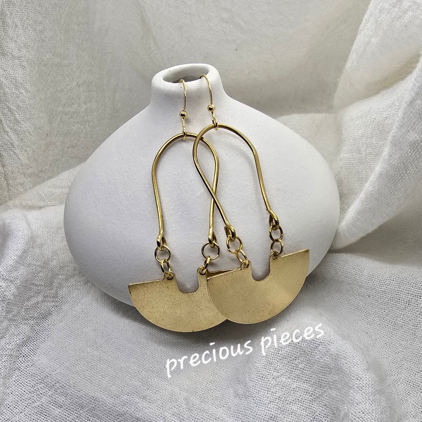 Brass Arch Dangle Earrings
