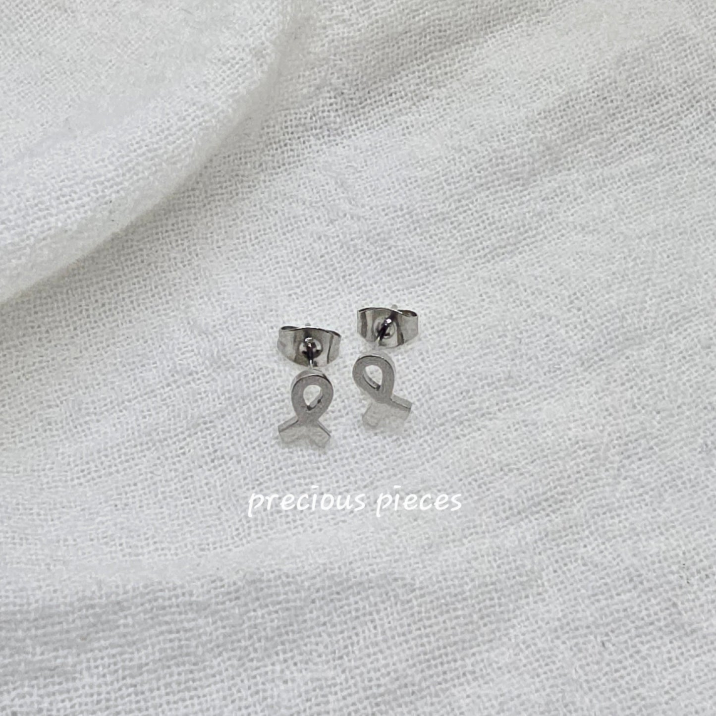 Cancer Awareness Ribbon Stud Earrings