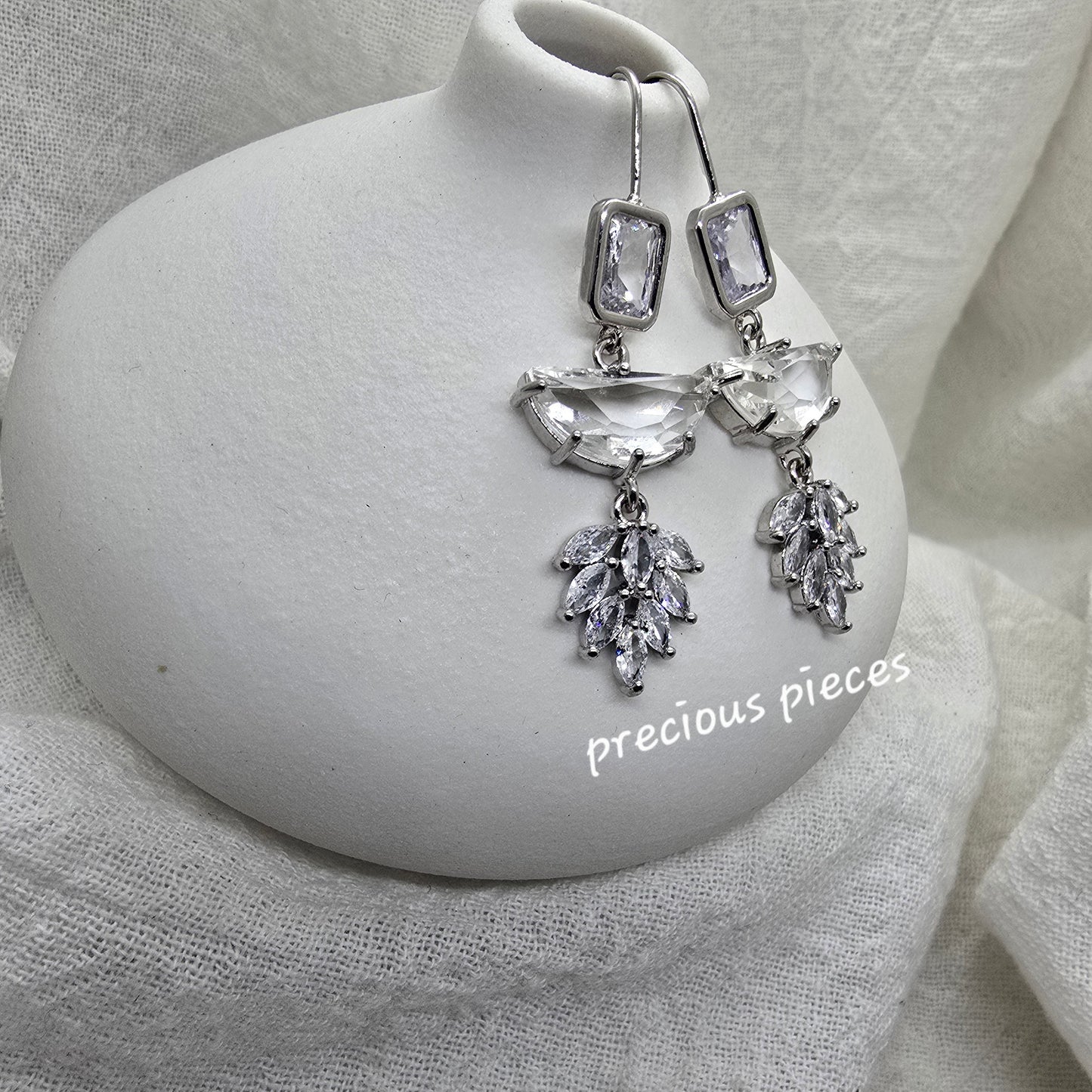 Cubic Zirconia Leaf Earrings (click for more options)