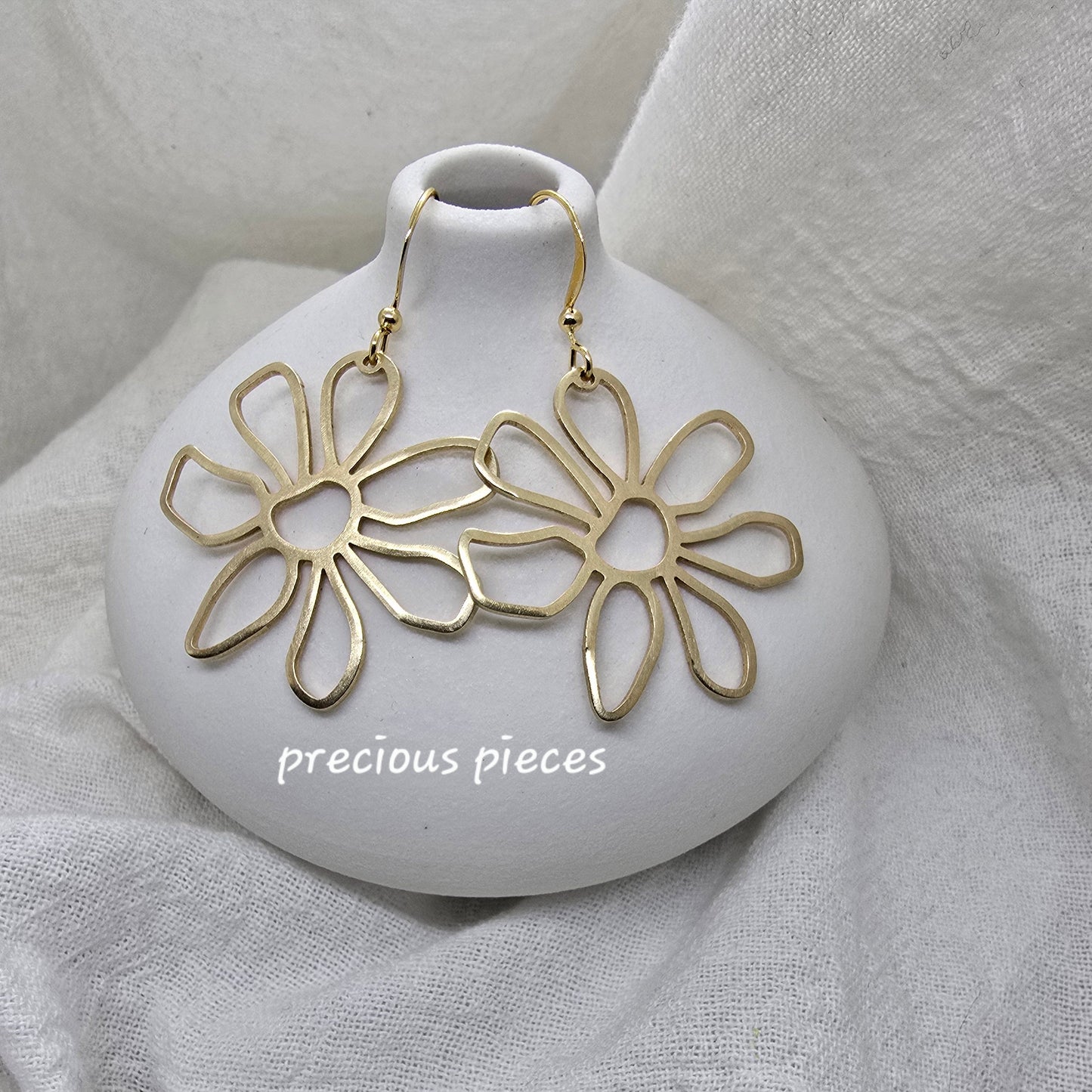 Brass Flower Earrings