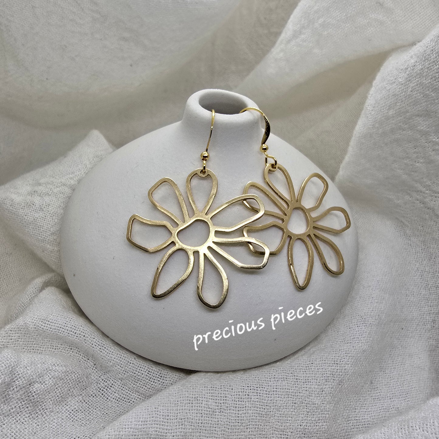 Brass Flower Earrings