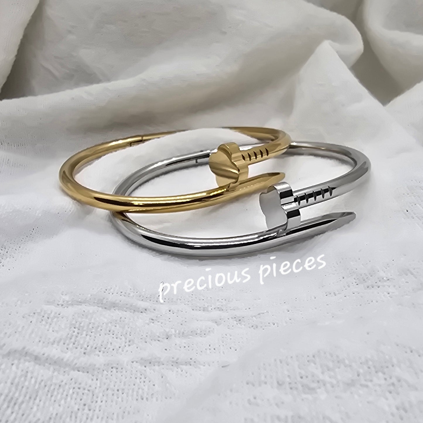 Floral Nail Bangle Bracelet