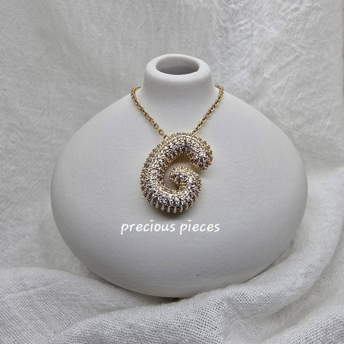 Rhinestone Initial Necklace (click for more options)