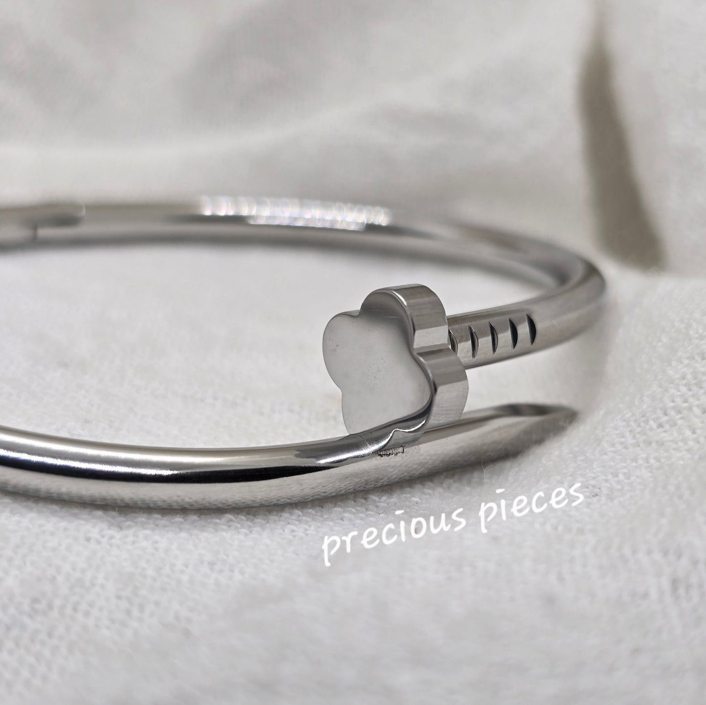 Floral Nail Bangle Bracelet