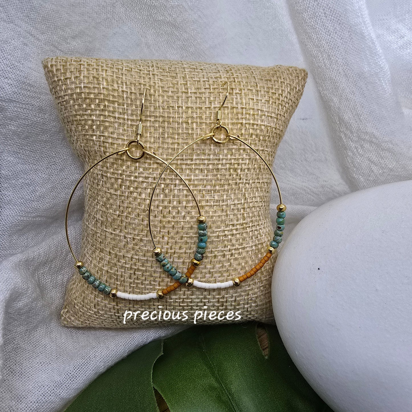 Glass Seed Bead Hoop Earrings (click for more options)