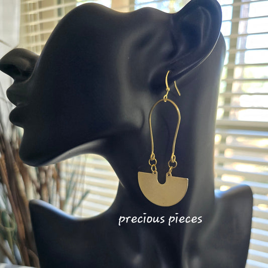 Brass Arch Dangle Earrings