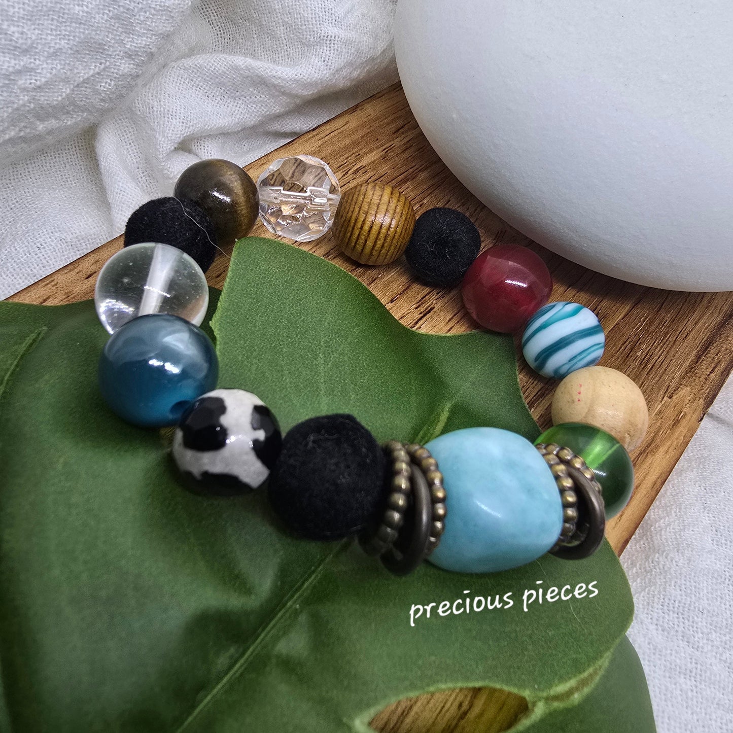 One of A Kind Jasper Mixed Beaded Bracelet