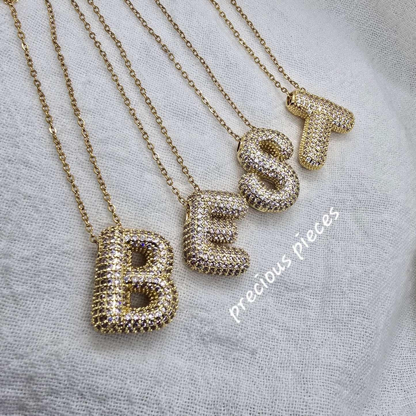 Rhinestone Initial Necklace (click for more options)