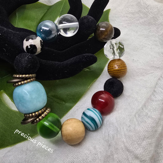 One of A Kind Jasper Mixed Beaded Bracelet