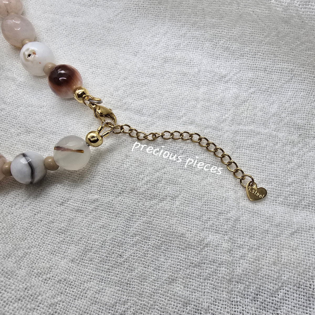 Amber Agate Beaded Necklace